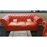 Classic Orange 2-Sitzer Chesterfield Sofa 