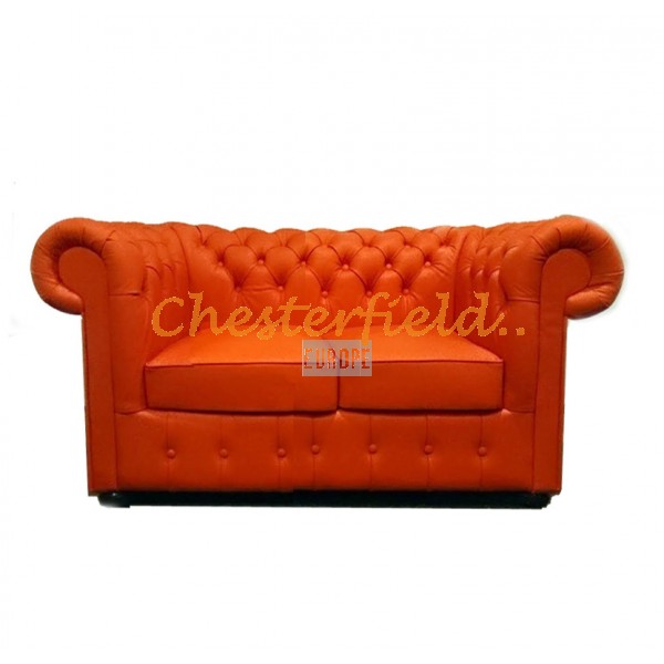 Classic Orange 2-Sitzer Chesterfield Sofa 