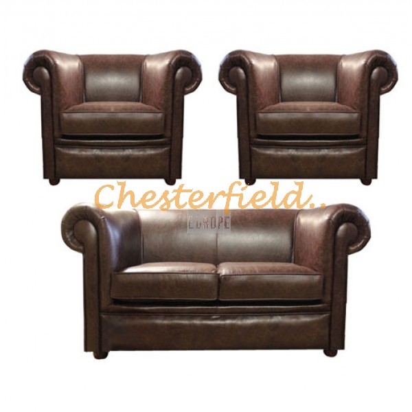 London 211 Antikbraun Chesterfield Garnitur