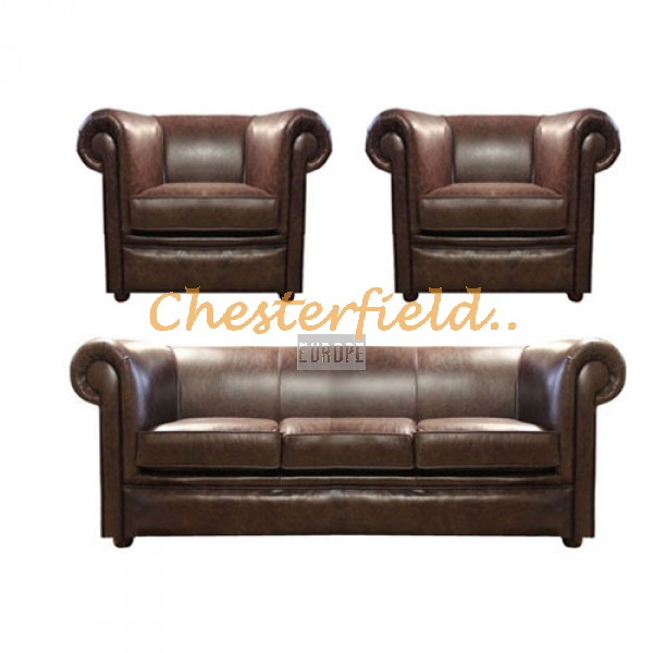 London 311 Antikbraun  Chesterfield Garnitur