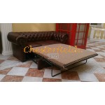 Classic Cognac 3er Chesterfield Schlafsofa - TheChesterfields.de