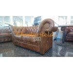 Windchester XL  Antikgold 2-Sitzer Chesterfield Sofa 