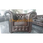 Classic 211 Antikbraun Chesterfield Garnitur
