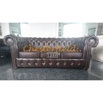 Classic XL Antikbraun 3-Sitzer Chesterfield Sofa