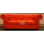 Classic XL Orange 3-Sitzer Chesterfield Sofa