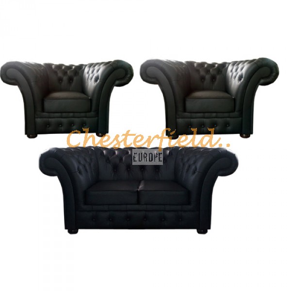 Windchester 211 Schwarz Chesterfield Garnitur