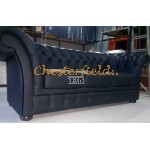 Windchester XL Schwarz 3-Sitzer Chesterfield Sofa