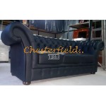 Windchester Schwarz 3-Sitzer Chesterfield Sofa  - TheChesterfields.de