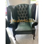 Queen Antikgrun (A8) Chesterfield Ohrensessel 