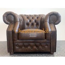 Windsor Antik mittelbraun (A5M) Chesterfield Sessel 