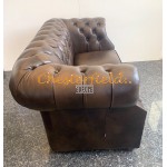 Windsor Antik Mittelbraun 2-Sitzer Chesterfield Sofa