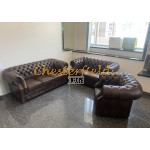 Windsor 311 Antik Mittelbraun Chesterfield Garnitur A5M