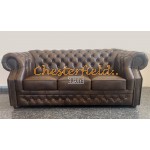 Windsor Antik Mittelbraun 3-Sitzer Chesterfield Sofa