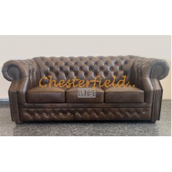 Windsor Antik Mittelbraun 3-Sitzer Chesterfield Sofa