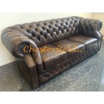 Windsor XL Antik MIttelbraun 3-Sitzer Chesterfield Sofa